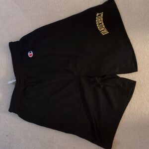 Champion Black Athletic Shorts with Vanderbilt Yellow Accent